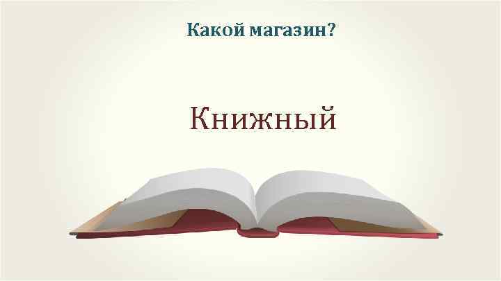 Какой магазин? Книжный 