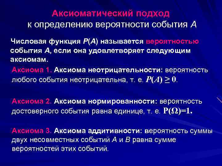 Подход это определение. Аксиоматическое определение вероятности. Аксиоматический подход к определению вероятности. Подходы к определению вероятности события. Аксиоматический подход в теории вероятности.