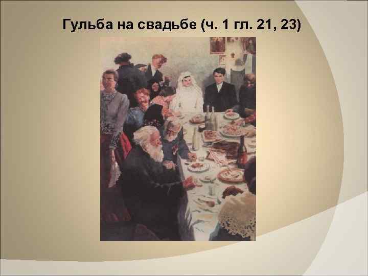 Гульба на свадьбе (ч. 1 гл. 21, 23) 