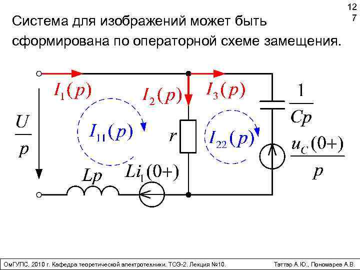 Операторная схема замещения