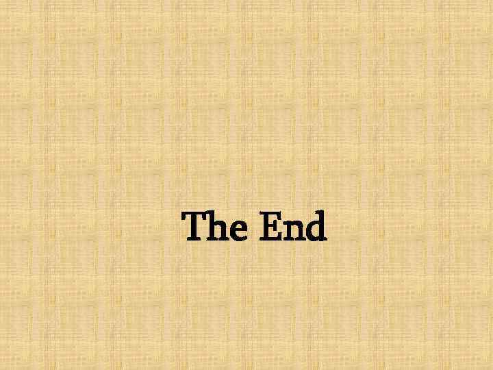 The End 