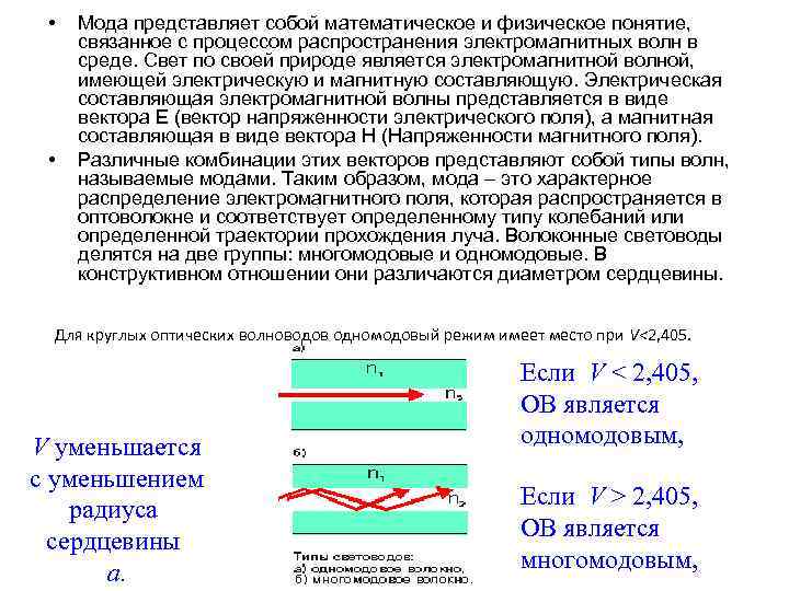  • • Мода представляет собой математическое и физическое понятие, связанное с процессом распространения