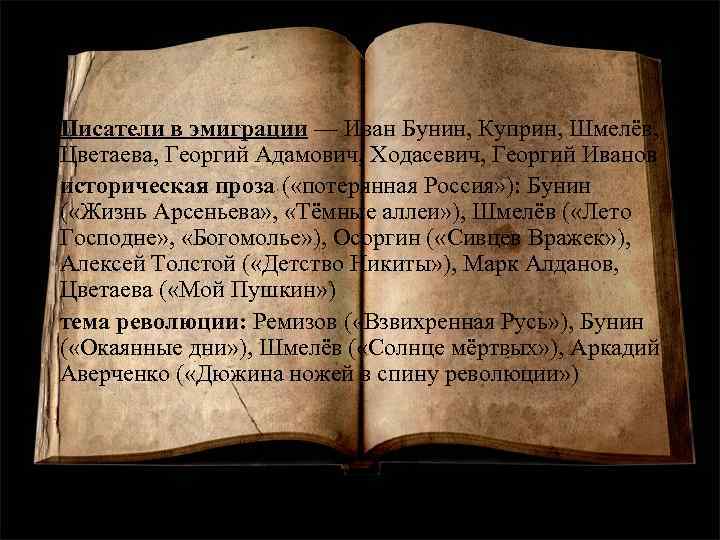  • Писатели в эмиграции — Иван Бунин, Куприн, Шмелёв, Цветаева, Георгий Адамович, Ходасевич,