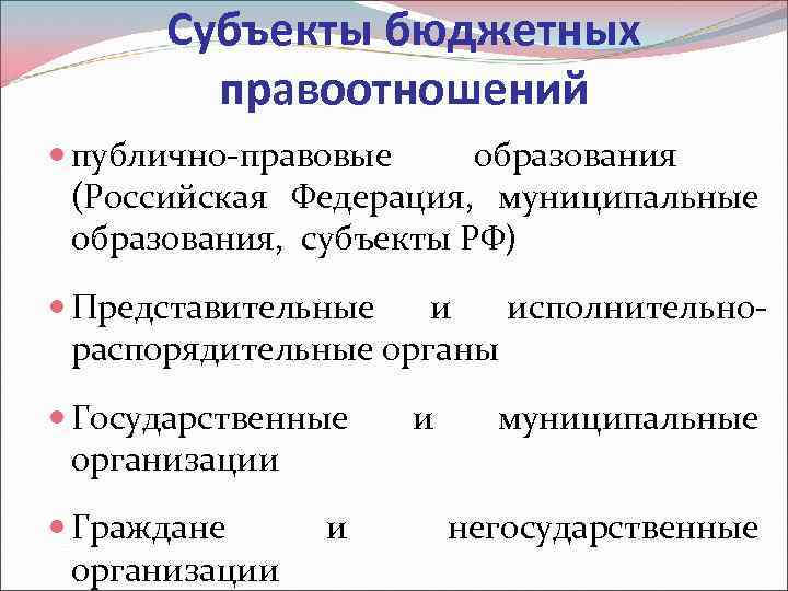 Субъект бюджетного учреждения