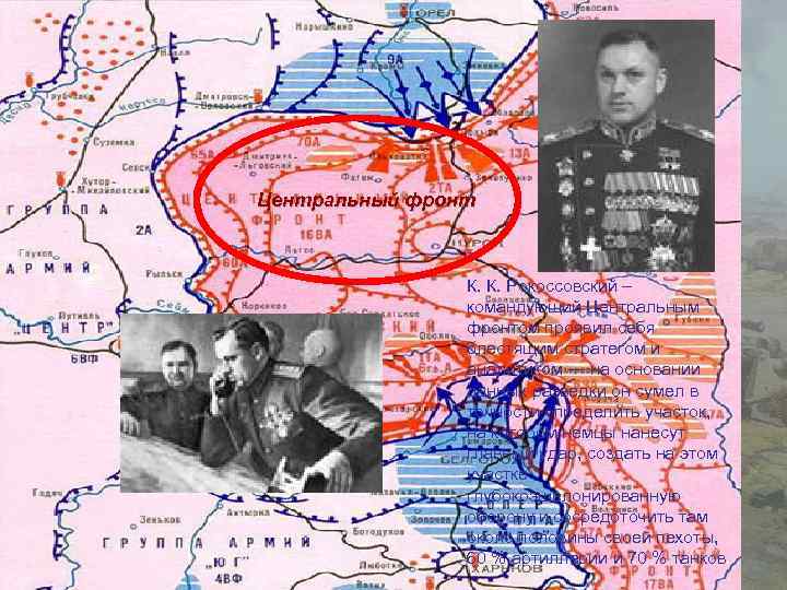 Центральный фронт К. К. Рокоссовский – командующий Центральным фронтом проявил себя блестящим стратегом и