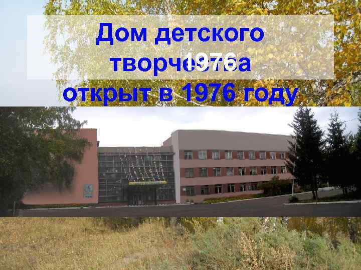 Дом детского 1976 творчества открыт в 1976 году 