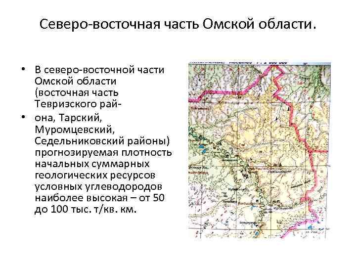 Северо-восточная часть Омской области. • В северо-восточной части Омской области (восточная часть Тевризского рай