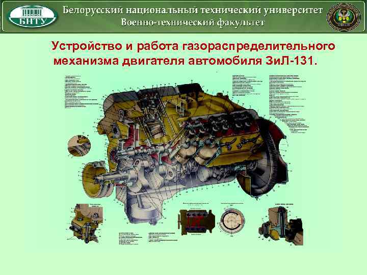 Устройство и работа газораспределительного механизма двигателя автомобиля Зи. Л-131. 