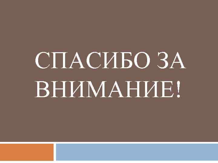 СПАСИБО ЗА ВНИМАНИЕ! 