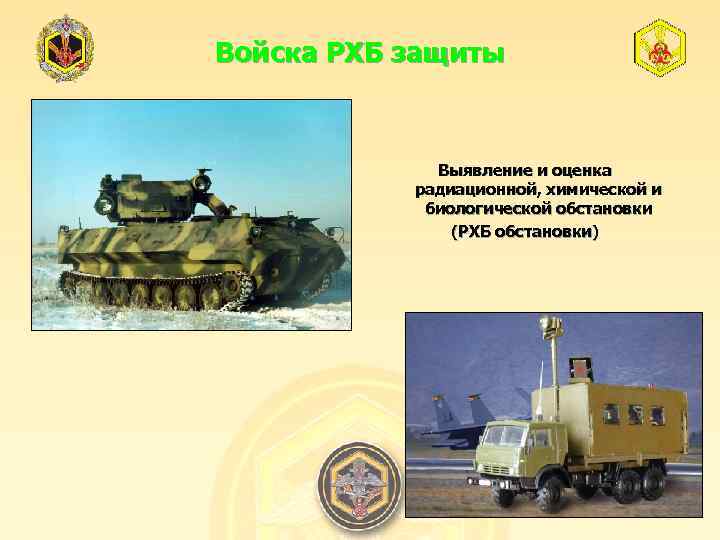 Войска РХБ защиты Выявление и оценка радиационной, химической и биологической обстановки (РХБ обстановки) 