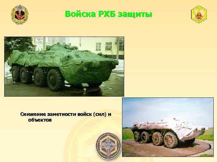 Войска РХБ защиты Снижение заметности войск (сил) и объектов 