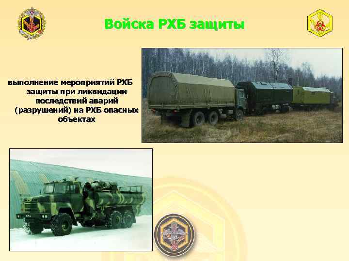 Войска РХБ защиты выполнение мероприятий РХБ защиты при ликвидации последствий аварий (разрушений) на РХБ