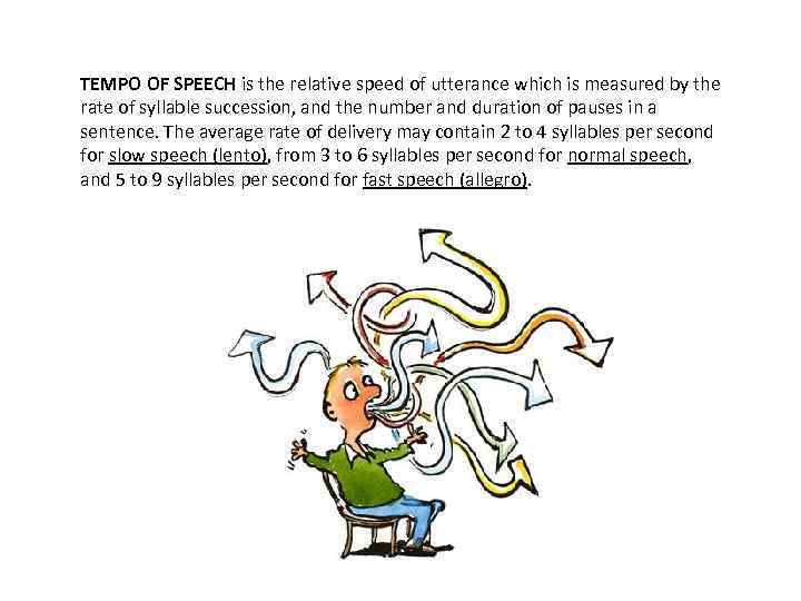 TEMPO OF SPEECH is the relative speed of utterance which is measured by the