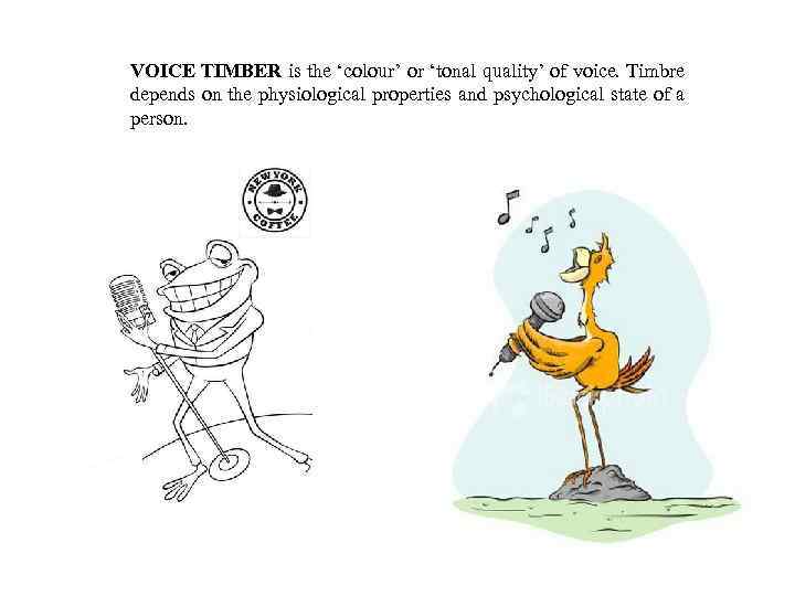 VOICE TIMBER is the ‘colour’ or ‘tonal quality’ of voice. Timbre depends on the