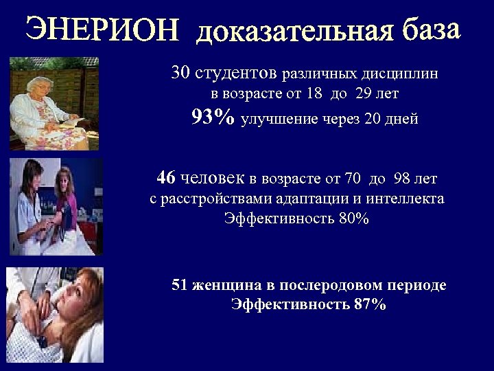 30 студентов различных дисциплин в возрасте от 18 до 29 лет 93% улучшение через
