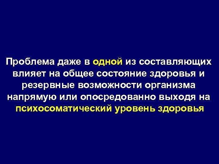 Проблема даже в одной из составляющих влияет на общее состояние здоровья и резервные возможности