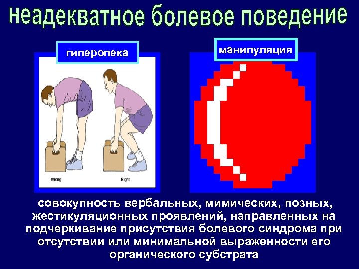 гиперопека манипуляция совокупность вербальных, мимических, позных, жестикуляционных проявлений, направленных на подчеркивание присутствия болевого синдрома