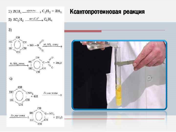 Ксантопротеиновая реакция схема реакции