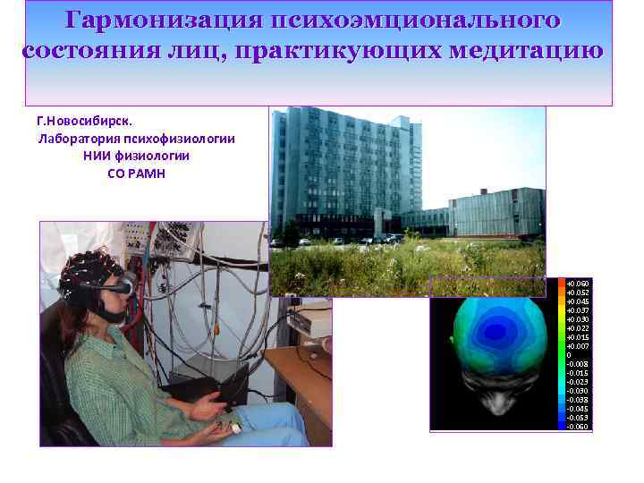 Гармонизация психоэмционального состояния лиц, практикующих медитацию Г. Новосибирск. Лаборатория психофизиологии НИИ физиологии СО РАМН