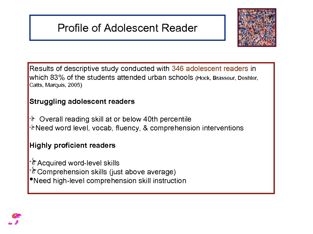 Profile of Adolescent Reader Results of descriptive study conducted with 346 adolescent readers in