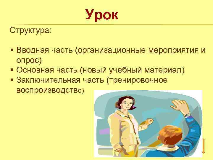 Урок Структура: § Вводная часть (организационные мероприятия и опрос) § Основная часть (новый учебный