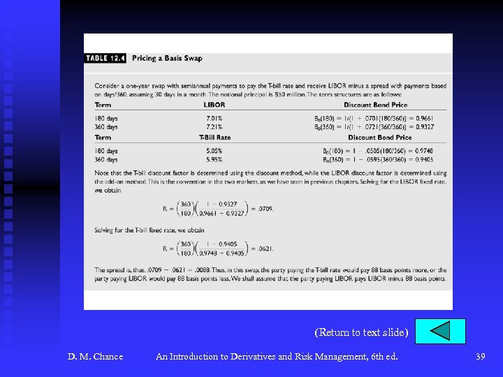 (Return to text slide) D. M. Chance An Introduction to Derivatives and Risk Management,