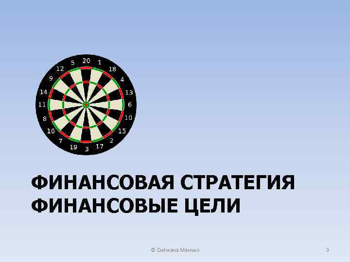 ФИНАНСОВАЯ СТРАТЕГИЯ ФИНАНСОВЫЕ ЦЕЛИ © Снежана Манько 3 