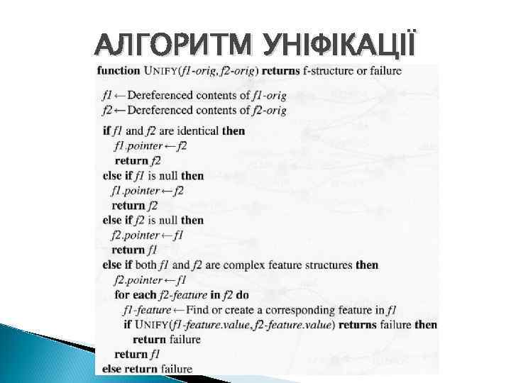 АЛГОРИТМ УНІФІКАЦІЇ Комп'ютерна лінгвістика (2010) Романюк А. Б. 09. 02. 2018 