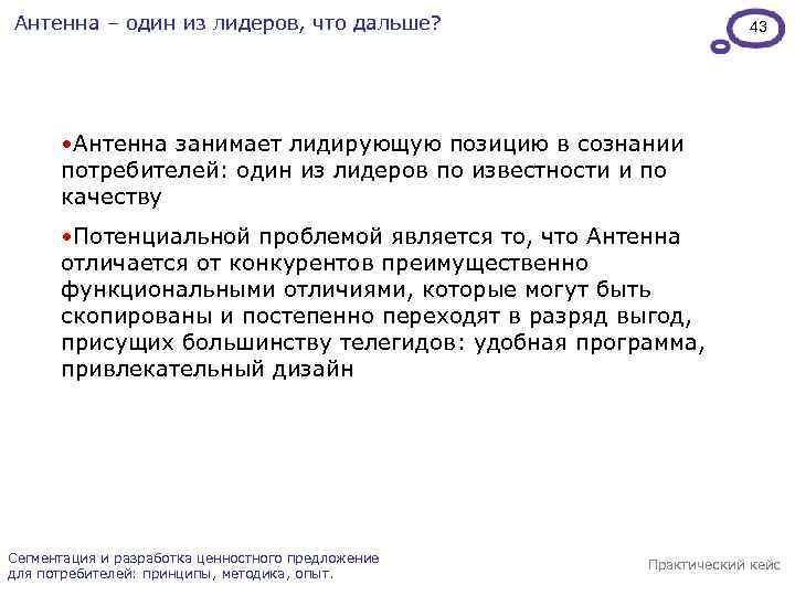 Антенна – один из лидеров, что дальше? 43 • Антенна занимает лидирующую позицию в