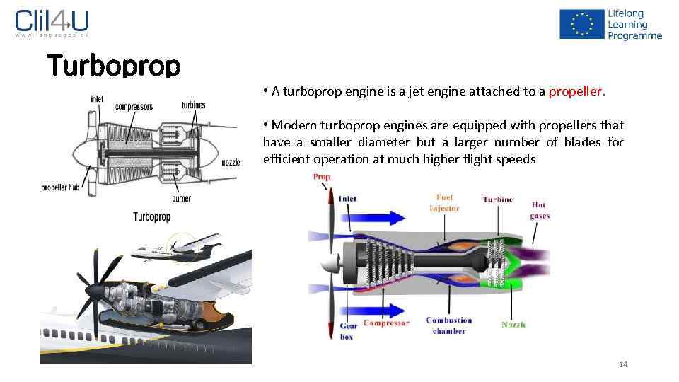 Turboprop • A turboprop engine is a jet engine attached to a propeller. •
