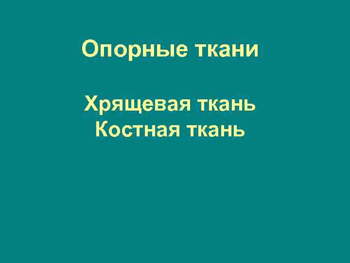 Опорные ткани Хрящевая ткань Костная ткань 