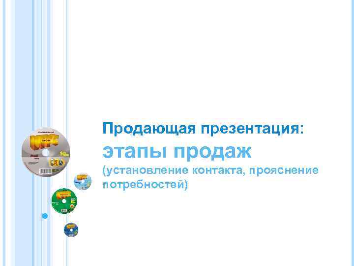 Продающая презентация: этапы продаж (установление контакта, прояснение потребностей) 