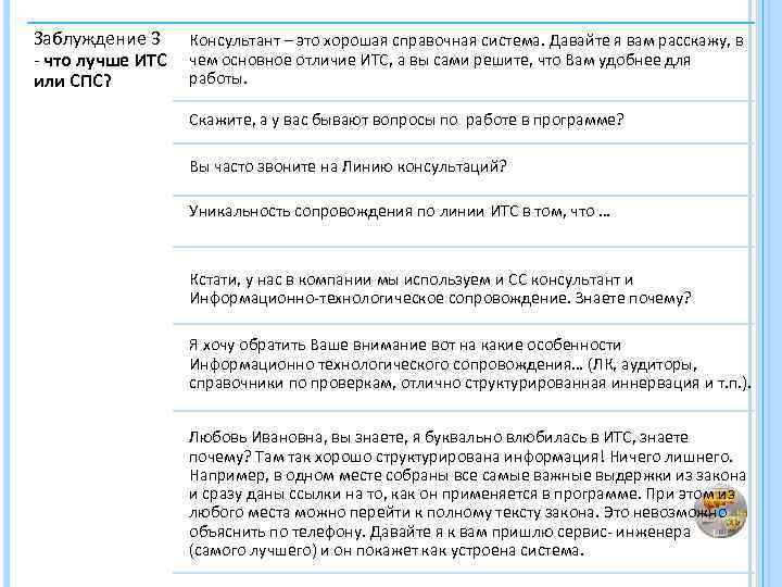 Заблуждение 3 - что лучше ИТС или СПС? Консультант – это хорошая справочная система.