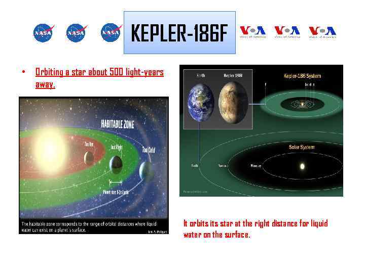 KEPLER-186 F • Orbiting a star about 500 light-years away. It orbits star at