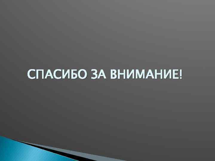 СПАСИБО ЗА ВНИМАНИЕ! 