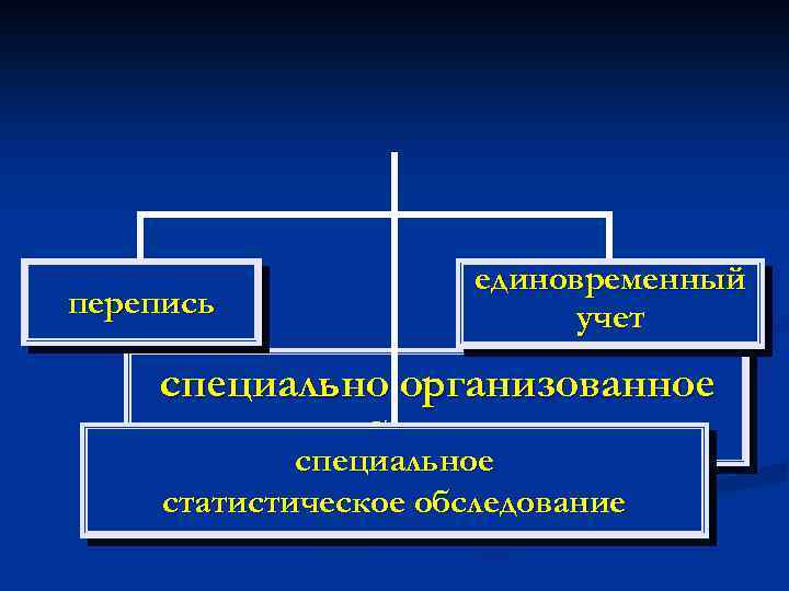 перепись единовременный учет специально организованное наблюдение специальное статистическое обследование 