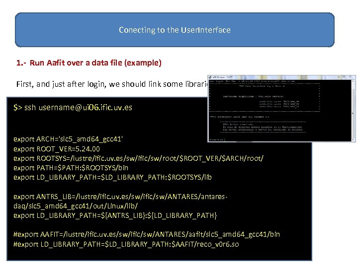 Conecting to the User. Interface 1. - Run Aafit over a data file (example)