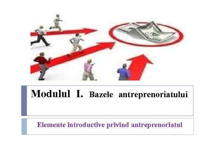 Modulul I. Bazele antreprenoriatului Elemente introductive privind antreprenoriatul 
