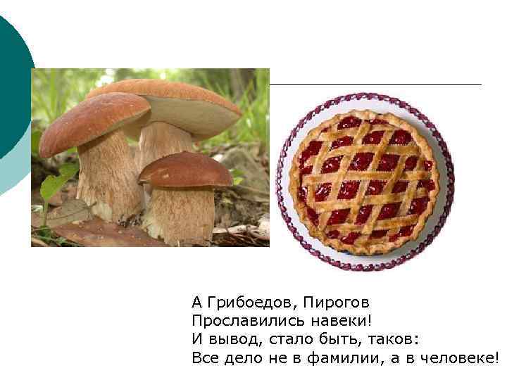 А Грибоедов, Пирогов Прославились навеки! И вывод, стало быть, таков: Все дело не в
