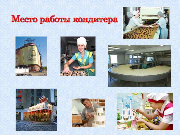 Место работы кондитера 