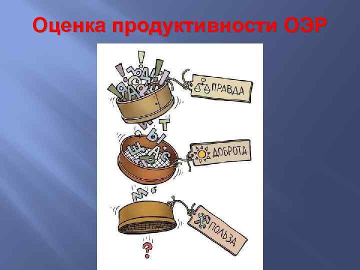 Оценка продуктивности ОЭР 