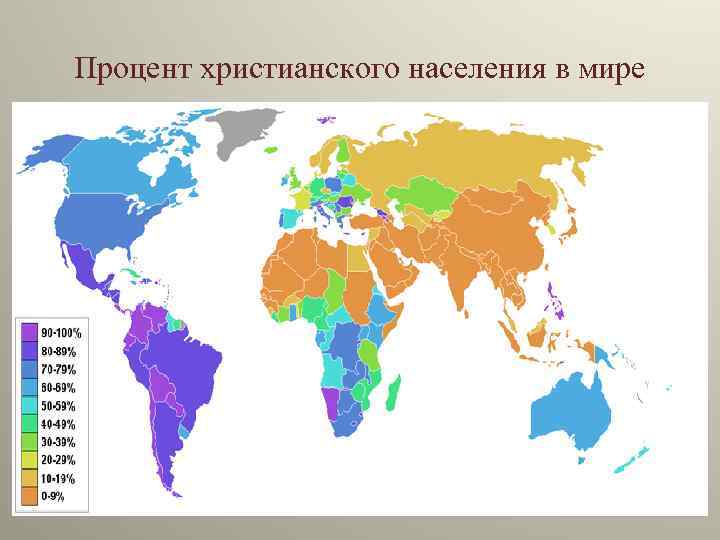 Процент христианского населения в мире 