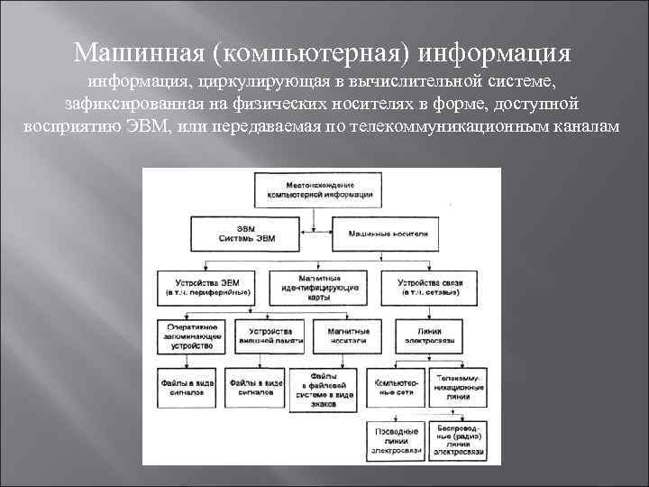 Машинная (компьютерная) информация, циркулирующая в вычислительной системе, зафиксированная на физических носителях в форме, доступной
