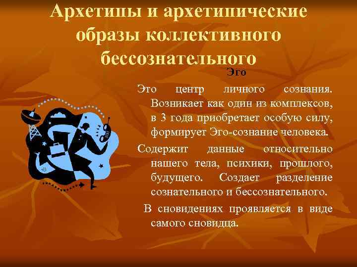 Архетипы и архетипические образы коллективного бессознательного Это центр личного сознания. Возникает как один из