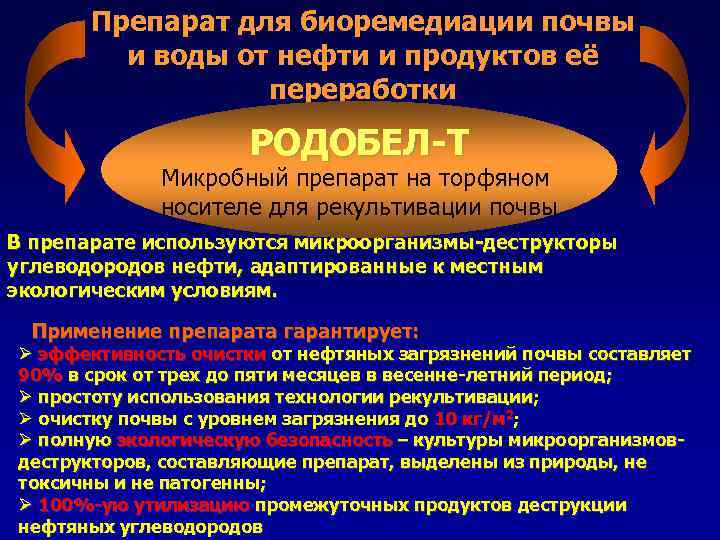 Препарат для биоремедиации почвы и воды от нефти и продуктов её переработки РОДОБЕЛ-Т Микробный