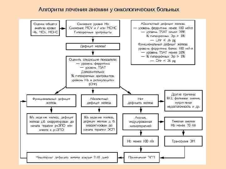 Алгоритм лечения анемии у онкологических больных 