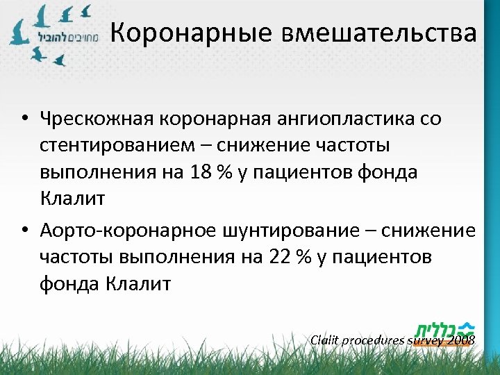Коронарные вмешательства • Чрескожная коронарная ангиопластика со стентированием – снижение частоты выполнения на 18