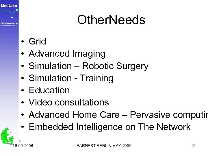 Other. Needs • • Grid Advanced Imaging Simulation – Robotic Surgery Simulation - Training