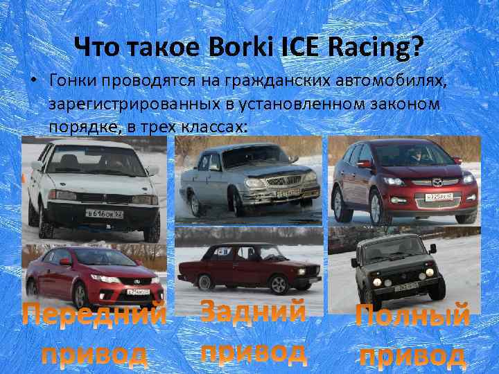 Что такое Borki ICE Racing? • Гонки проводятся на гражданских автомобилях, зарегистрированных в установленном