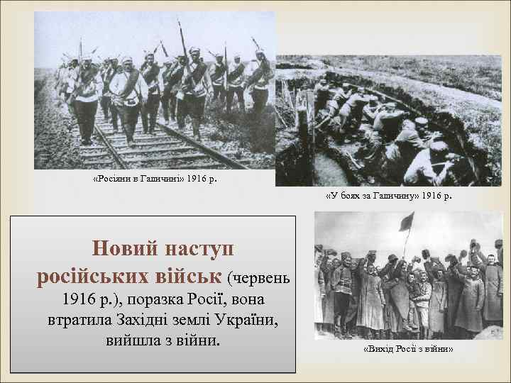 «Росіяни в Галичині» 1916 р. «У боях за Галичину» 1916 р. Новий наступ